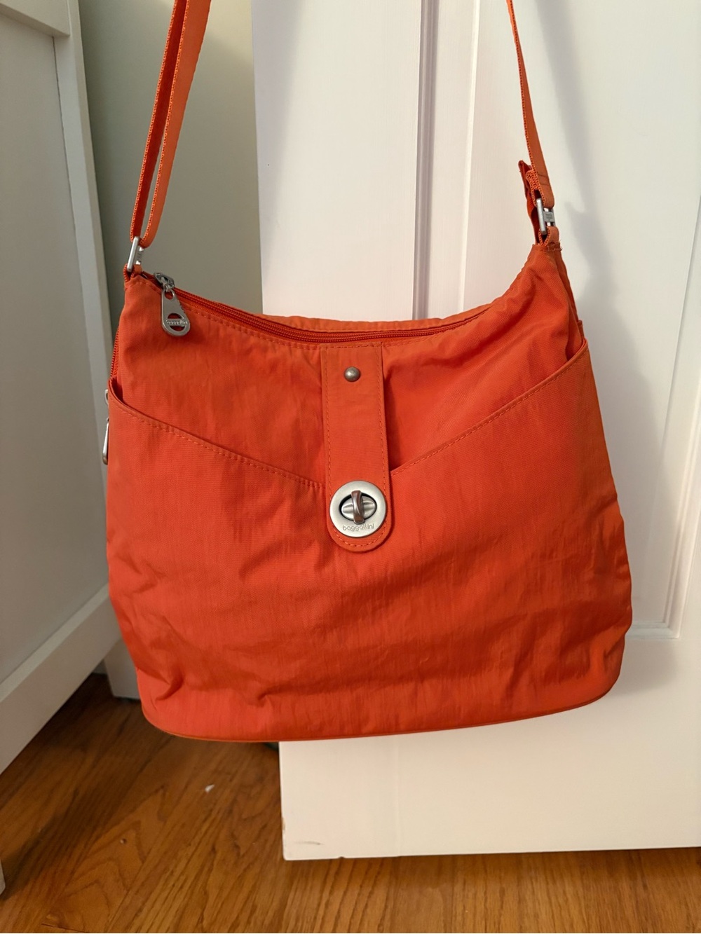 Baggallini Orange Crossbody Shoulder Bag - Medium to Large Size